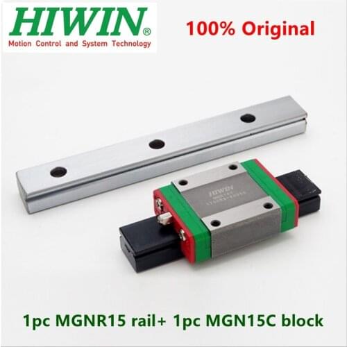 1pc Original Hiwin linear rail MGN15 100 150 200 250 300 330 350 400 450 500 600 mm MGNR15 guide + 1pc MGN15C block cnc parts