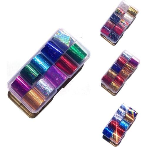 10Rolls Holographic Laser Starry Sky Flower Nail Art Stickers Tips Decoration Nail Decoration Nail Art Decals Decoration Sticker