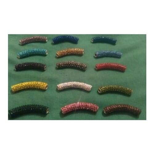 10 pcs/lot 10*45cm mixed white multicolor disco pave diy loose h3735 bracelet necklace tube Crystal beads long bending
