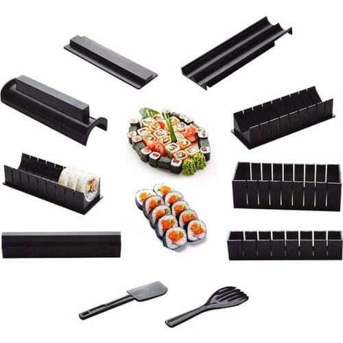 11pc DIY Sushis Maker Sushis Kitchen Tool Making Machine Roller Rice Mold Sushis Vegetable Meats Rolling Kitchen Gadgets D1