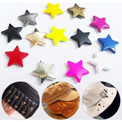 10Pcs Colorful Metal Stars Rivets with Screw Punk Screwback Studs Bag Clothing Garment Shoes Hat Leather Belt DIY Decor