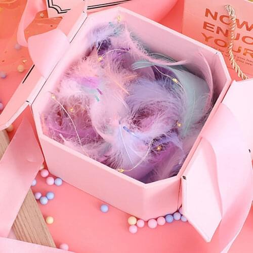 100PCS Gift Box Filler Colorful Feathers Gift Box Filling Material Wedding Marriage Home Decoration DIY Birthday Candy Filler