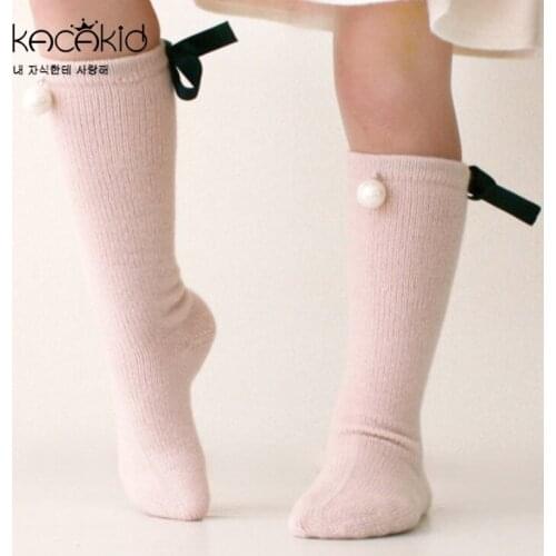 11.11 PreOrder KACAKID Booties Kids Baby Bowknot High Socks Children Baby Girls Bowknot High Socks Baby Princess Socks Ka1261