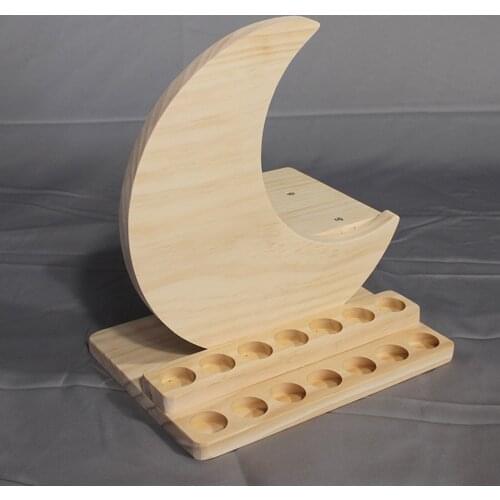 14 Slots Wooden Essential Oil Storage Box Solid Wood Shelf Storage Organizer Display Stand