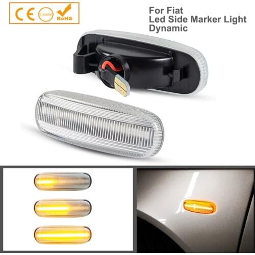 2Pcs Dynamic LED Side Marker Light Turn Signal Lamp Car Accessories For Fiat Panda Punto Doblo Fiorino Idea Linea Stilo Multipla
