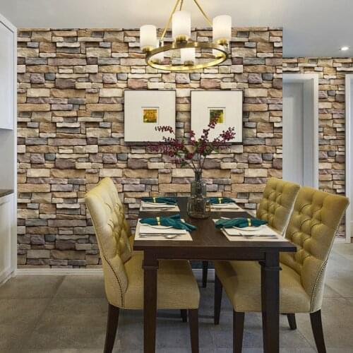 3D Wallpapers Stickers Retro Brick for Living Room Bedroom DIY Wall Decor Self Adhesive Waterproof Wall Covering Wallpaper