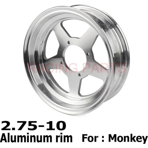 For monkey bike motorcycle accessories modified 2.75-10 front or 3.50-10 rear Aluminium alloy wheel hub 10 inch wheel vacuum rim