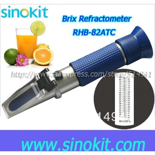 Free Shipping Portable Brix 45-82% Refractometer (Blue) RHB-82ATC