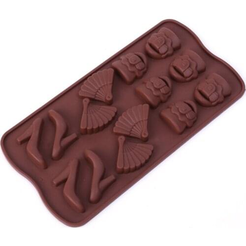 Free shipping High-heeled shoes bag cooking tools chocolate ice mold Silicone Mold baking Fondant candy Sugar Craft DIY Cake