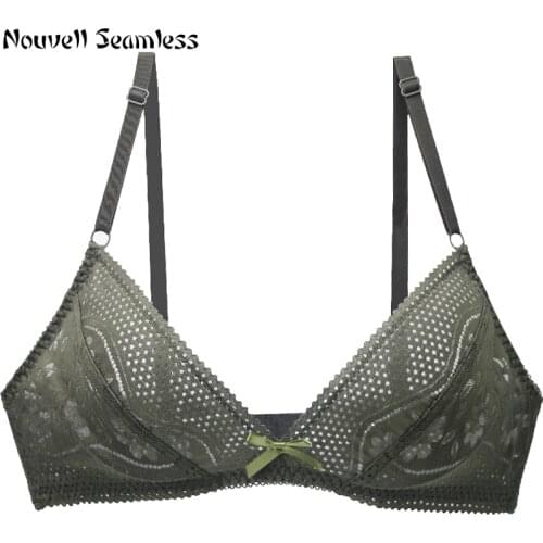 2021 New Plus Size BCDEF Cup Women Bras Lace Ultra-Thin Perspective Solid Intimates Lingerie Female Underwear