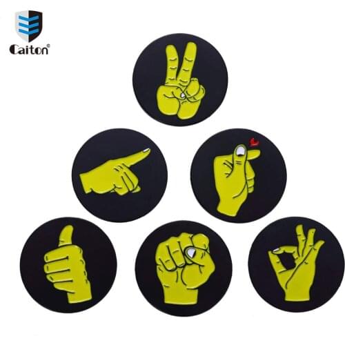 Caiton New Gesture Golf Ball Markers with Magnetic Golf Hat Clip Removable Metal for golfer gift