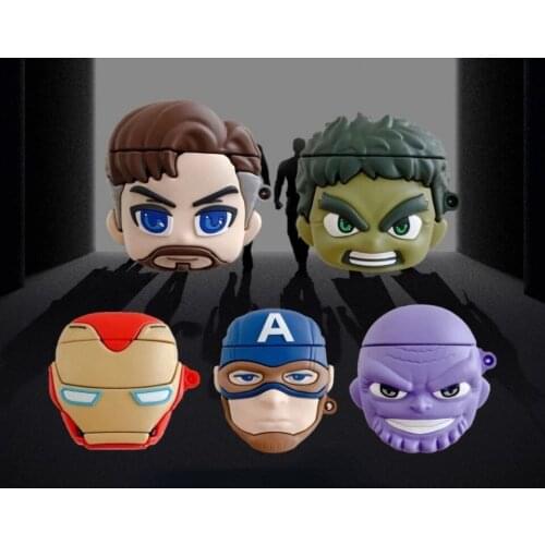 Spiderman Venom Ironman Captain American Hulk Thanos 3D Silicone Disney Airpods Pro Case Cute Protector Cover for Airpod 2
