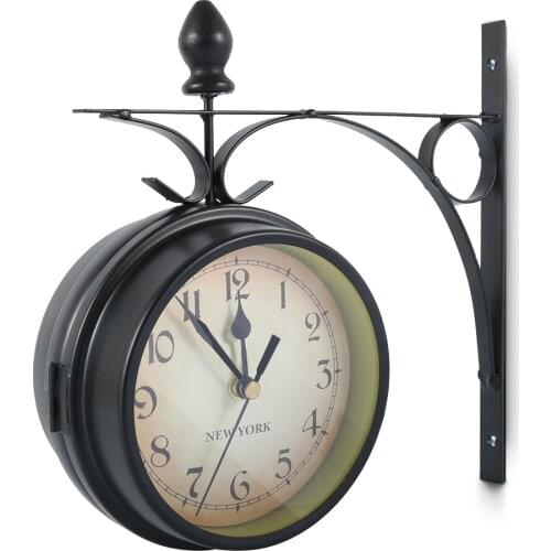 European-style Double-sided Wall Clock Creative Classic Clocks Monochrome