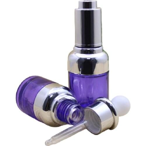 30ML Dropper Bottle Purple Serum Massage Oils Aromatherapy Liquid Pipette Bottle Empty Glass Essential Oil Dropper Bottle 10pcs