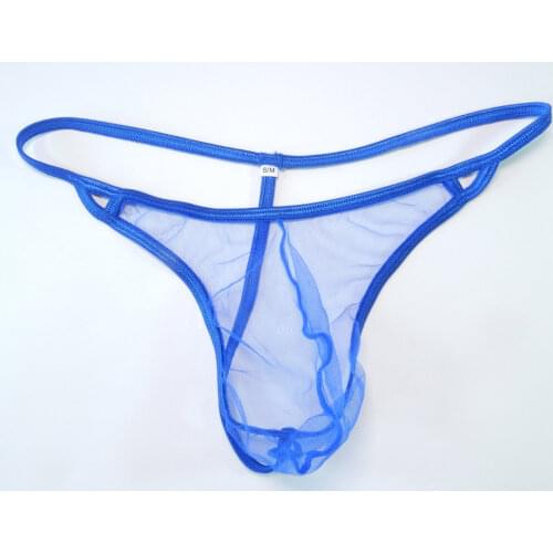 G4449 Completely C-thru Tulle Mens Sexy String Pouch Thong Red Heart etc