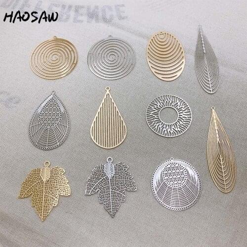 HAOSAW Choose 6Pcs/Lot Jewelry Accessories/Charms/Copper Slice/DIY Parts/Earrings Jewelry Making/Hand Made/Earring Findings