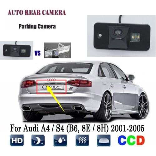 Reverse Camera For Audi A4 S4 (B6, 8E / 8H) 2001~2005 CCD Night Vision RCA rear view Camera license plate camera Back up Camera