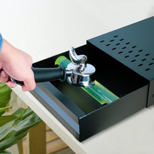 Coffee Tamper Commercial Use Drawer Type Stainless Steel Coffee Ground Knock Container Bucket Box With Rod Kitchen Coffee