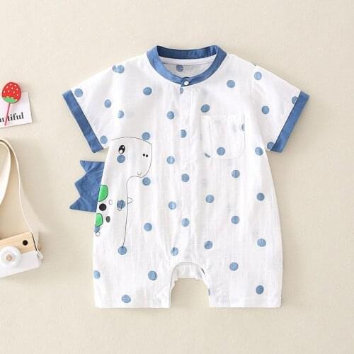Newborn Jumpsuit Cotton Summer Baby Romper Dinosaur Cute Toddler Korean Boy Baby Romper OnesieBabys Ropa Kids Clothes BW50PF