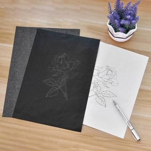 100Pcs/Set Black A4 Copy Carbon Paper Painting Tracing Paper Graphite Painting Reusable Painting Accessories Legible Tracing Hot