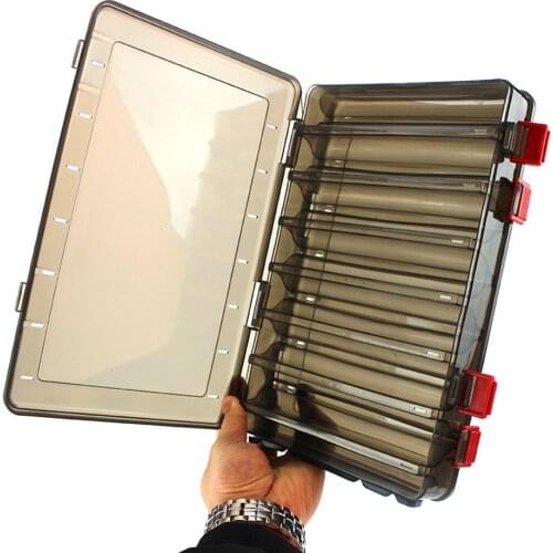 14 Compartments 18.5*27.5*5 Fishing Tackle Double Sided Plastic Fishing Lure Box Large Fishing Lure Hook Boxes Pesca Tackle Box