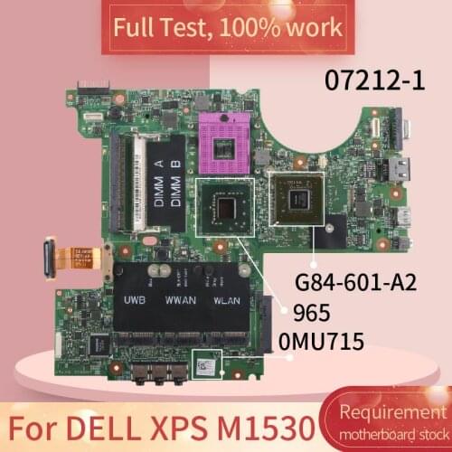 For DELL XPS M1530 07212-1 0MU715 965 G84-601-A2 DDR2 Notebook motherboard Mainboard full test 100% work