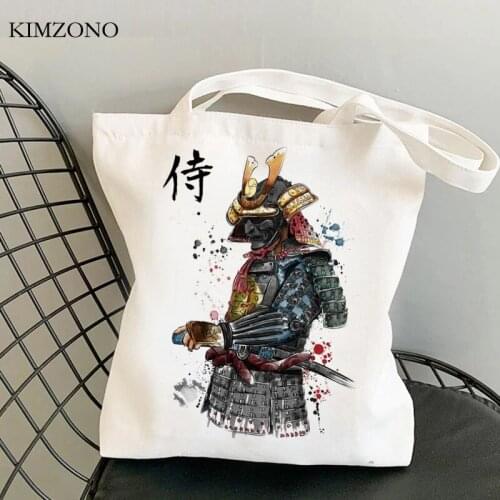 Samurai shopping bag reusable shopping canvas bolso jute bag cotton bag jute ecobag bolsas reutilizables fabric cabas