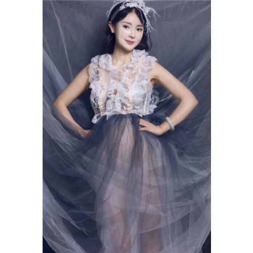 Fashion Maternity Photography Props Fancy Maternity Dresses Pregnant Clothes Maxi Lace Dress Photo Session Dress