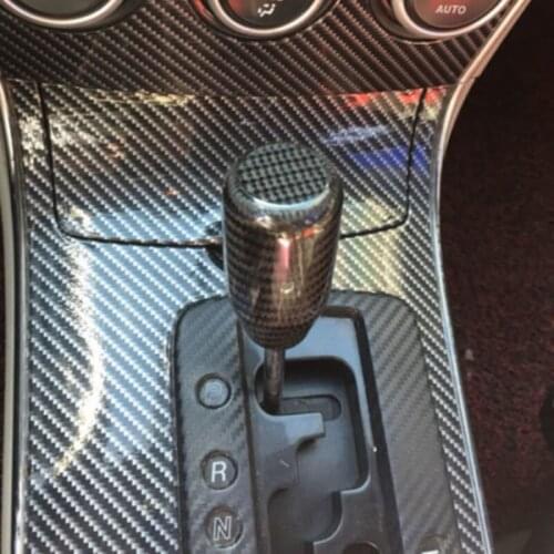 Reliable For Car Manual Gear Shift Knob Shifter Straight Black Real Carbon Fiber