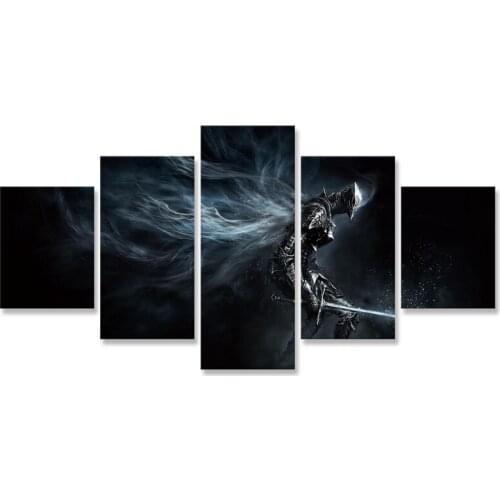 Dark Souls Wall Art Painting 5 Panels Posters and Prints Modular Picture Paintings for Living Room on The Wall
