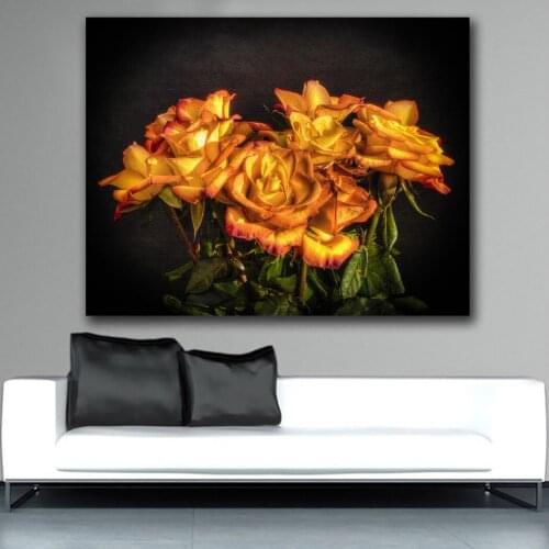 Wall Art Rose flower plant Oil Painting For Living Room Home Decor Oil Painting on Canvas Wall Painting Unframed