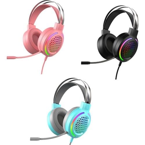 New 7.1 RGB LED Gaming Headset For PC PS4 Over Ear Gamer Headphones With Microphone Noise Canceling Computer Phone Game Earphone