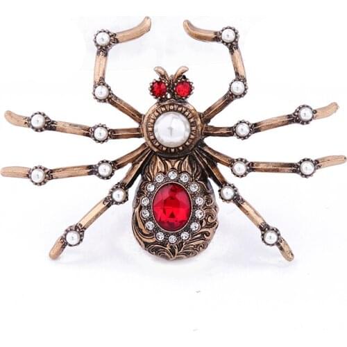 New Vintage Spider Brooch Fashion Jewelry Lapel Pin For Women Shirt Collar Brooch