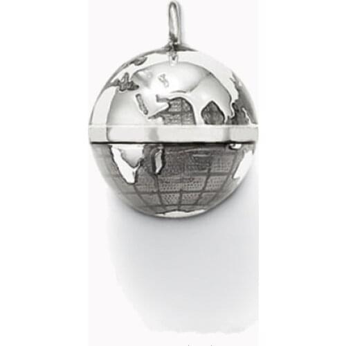 Silver Plated Gray Earth Globe Pendants with Eyelet Fit Chain Necklace, Most Fashion Glam Jewelry Bijoux Soul Gift for Women Men