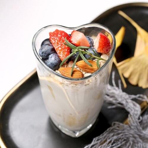 Love Transparent Glass Beer Wine Glasses Whiskey Glass Household Water Cup Simple Fresh Heart-shaped Girls Cup