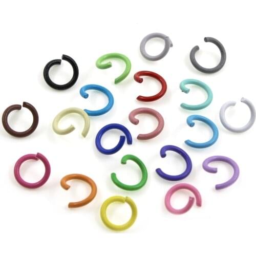 100pcs 1.2x8mm Metal Colorful Open Single Loops Jump Rings & Split Rings for Key Chains key Rings Connector DIY Jewelry Finding