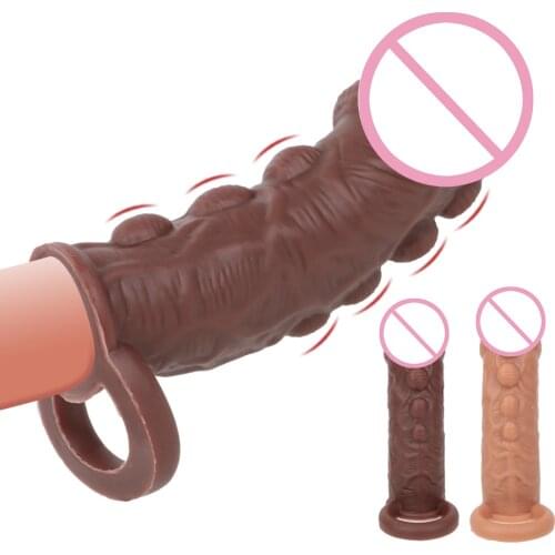Realistic Big Dildo Penis Extender IKOKY Delay Ejaculation Sex Toys for Men Penis Sleeve Cock Rings Penis Increase
