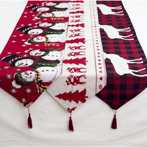 Christmas Table Runner Merry Christmas Decorations For Home 2020 Kitchen Christmas Ornament Navidad Xmas Decor New Year 2021
