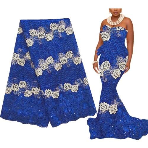 Swiss Cord 2020 African Lace Fabric Royal Blue Green Tulle Mesh Net Nigerian Lace Fabrics Embroidered French Lace Fabric