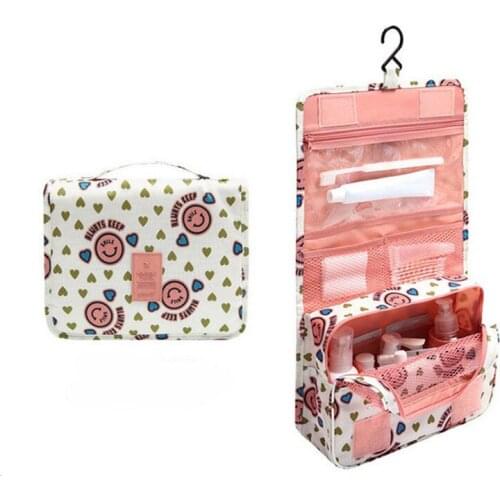 Makeup Storage Bag Travel Toilet Wash Bag Organiser Portable Hanging Cosmetic Organizer Case Flower Printed