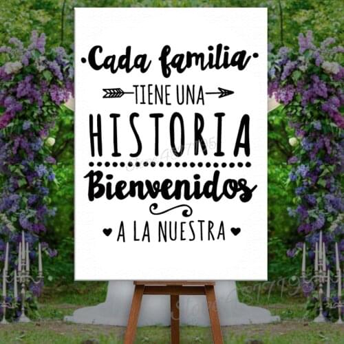 Spanish Version Family Vinyl Wall Decal Every Family Has A History Quote Wall Sticker Home Party Decoration Poster Gift AZ445
