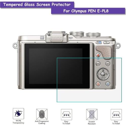 9H Tempered Glass LCD Screen Protector Shield Film for Camera Olympus PEN E-PL8 3-Inch LCD Accessories
