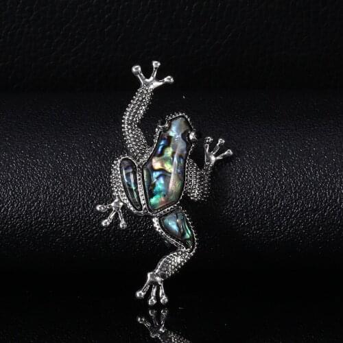 Punk Female Small Frog Brooch Dainty Silver Color Jewelry Brooches For Women Luxury Black Zircon Pin Dress Coat Accessory