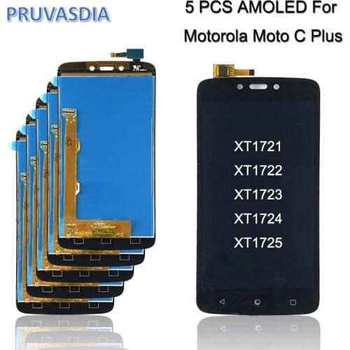 5 Piece Wholesale LCD Display For Motorola Moto C Plus Display Touch screen Digitizer Assembly For MOTO C Plus LCD XT1721 XT1723