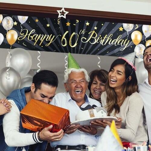 1pcs Happy Birthday Banner Decoration, Decorative Gift For Father And Mother Birthday Party Anniversary Banner Decor