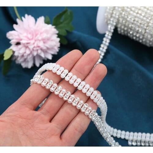 10Yard ABS Pearl Half Round Rhinestone Bead String Chain Curtain Wedding Party Christmas Holiday Venue Home Hotel Decoration