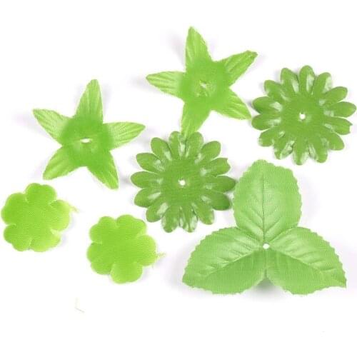 100pcs Mini Green Christmas Leaves Artificial Flower For Wedding Decoration Garland Leaf Foliage Craft Fake Flowers cp2266