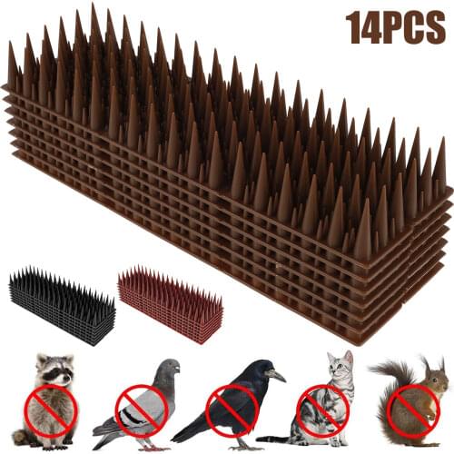 14Pcs Fence Wall Spikes Bird Deterrent Spikes Burglar Anti Climb Plastic Defender Spikes Repellent Spikes Garden Security Spikes