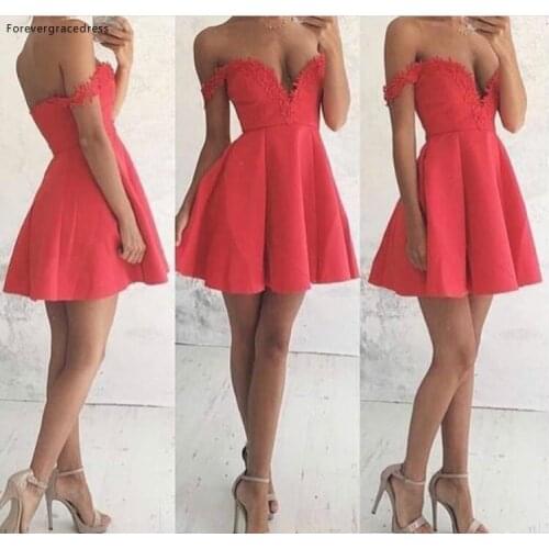 2019 Cheap Lovely Watermelon Mini Short Cocktail Dress A Line Juniors Sweet 15 Graduation Party Dress Plus Size