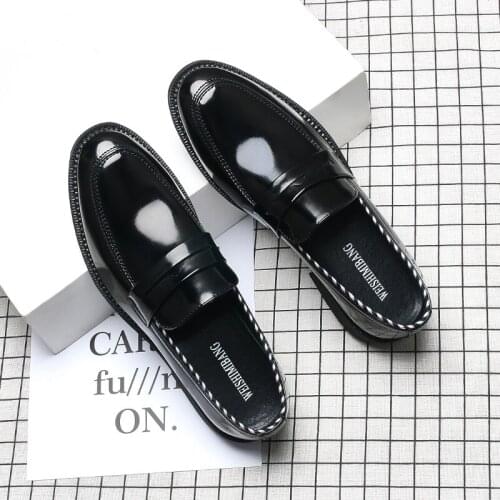 2020 Italian Men Brand buckle Genuine Leather Oxford Dress Shoes Party Wedding Office Black Brogue Formal Shoes